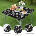 thumbnail image 4 of Math Equations Pi Symbols Black Pattern Square Fitted Tablecloth with Elastic Edge,Square Table Cover,Washable Elastic Table Cover for Home Kitchen Party Decor 34"x34", 4 of 6
