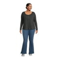 thumbnail image 2 of Terra & Sky Women's Plus Size Waffle Tee with Long Sleeves, Sizes 0X-4X, 2 of 5