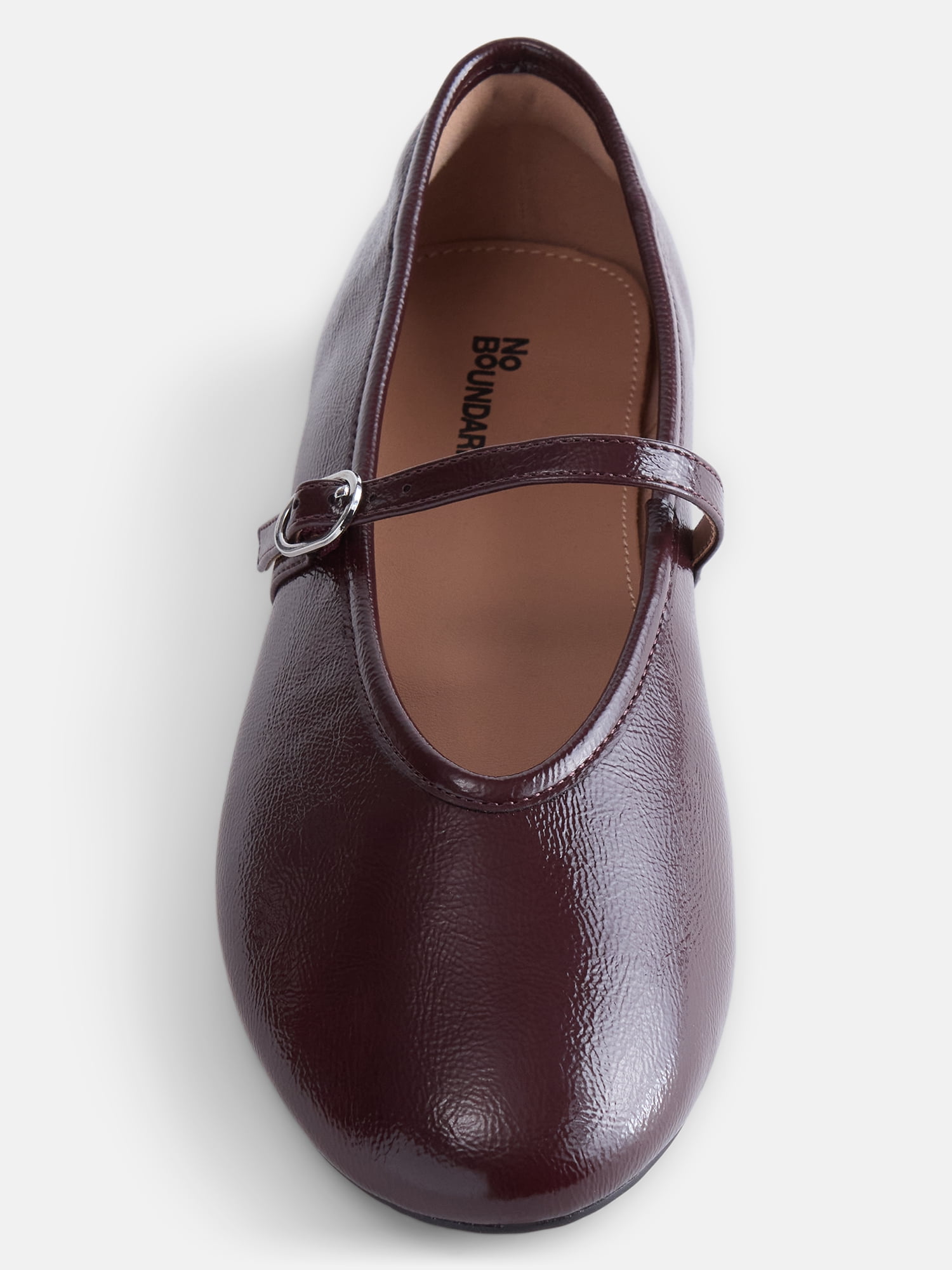 No Boundaries Women's Crinkle Mary Jane Flats