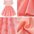 thumbnail image 7 of IPIO Girls Capybara Bubble Tea Dress, Coral Pink Heart Tulle Party Dress with Ruffle Sleeves, Cute Summer Birthday Outfit for Kids, 7 of 7