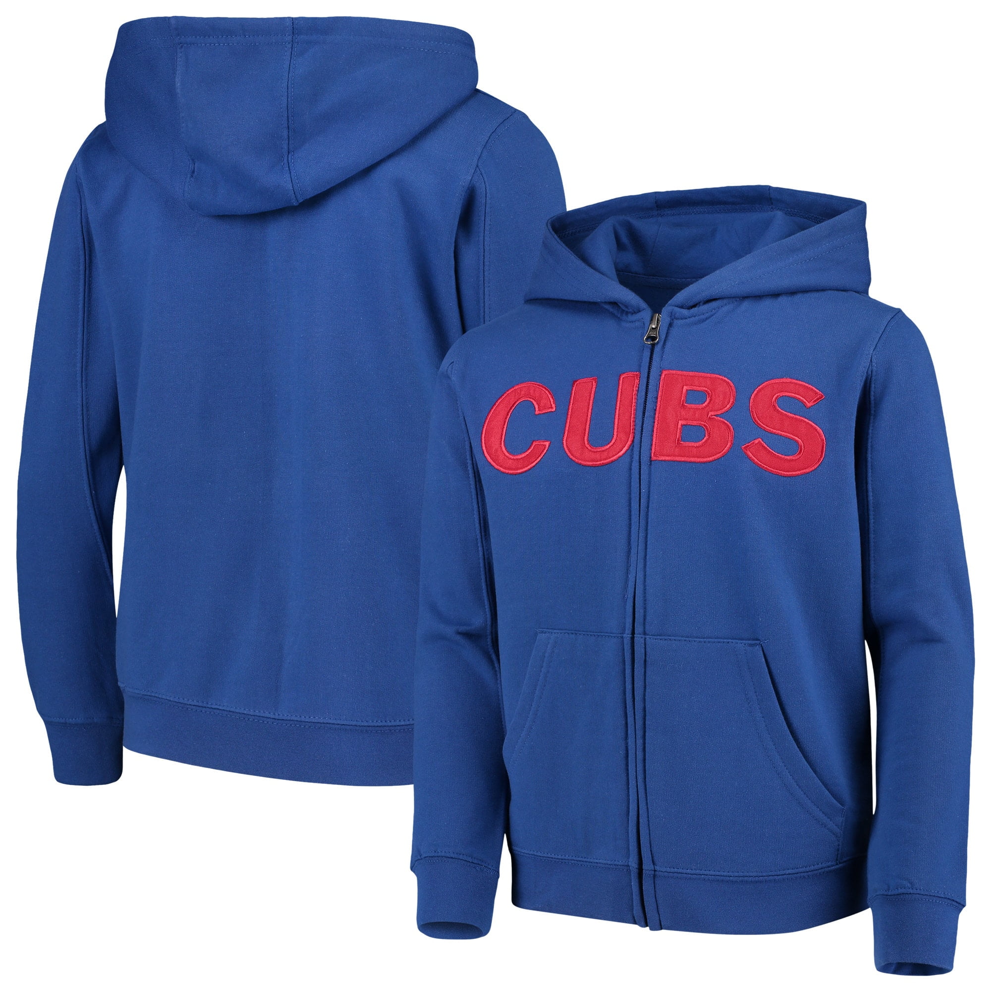 Chicago Cubs Youth Team Color Wordmark FullZip Hoodie Royal
