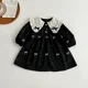thumbnail image 1 of Vestido de primavera para hermanas, Body con lazo para niñas coreanas, bordado de encaje, solapa Floral, vestido de princesa, ropa para niños, 1 of 6
