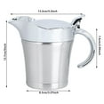 thumbnail image 3 of 450ml 304 Stainless Steel Double Insulated Saucepan Boat Service Pot With Hinged Lid Kitchen Utensils Table Dining Room, 3 of 4