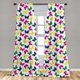 thumbnail image 5 of Ambesonne Modern Curtains, Romantic Butterfly, Pair of 28"x95", Dark Blue Yellow, 5 of 5