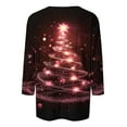 thumbnail image 4 of Christmas 3/4 Sleeve Shirts for Women Xmas Novelty Sweatshirt Crew Neck Outfits Christmas Tree Clothing Lights Clothes Shining Star Tops Festival Sweatshirts Trendy Tees, 4 of 5