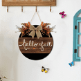 thumbnail image 6 of Lucidhisun Hello Fall Wooden Welcome Sign for Front Door, Maple Leaf Round Wood Signs, Autumn Hanging for Farmhouse Porch Door Wall Window Decoration 12in, 6 of 7