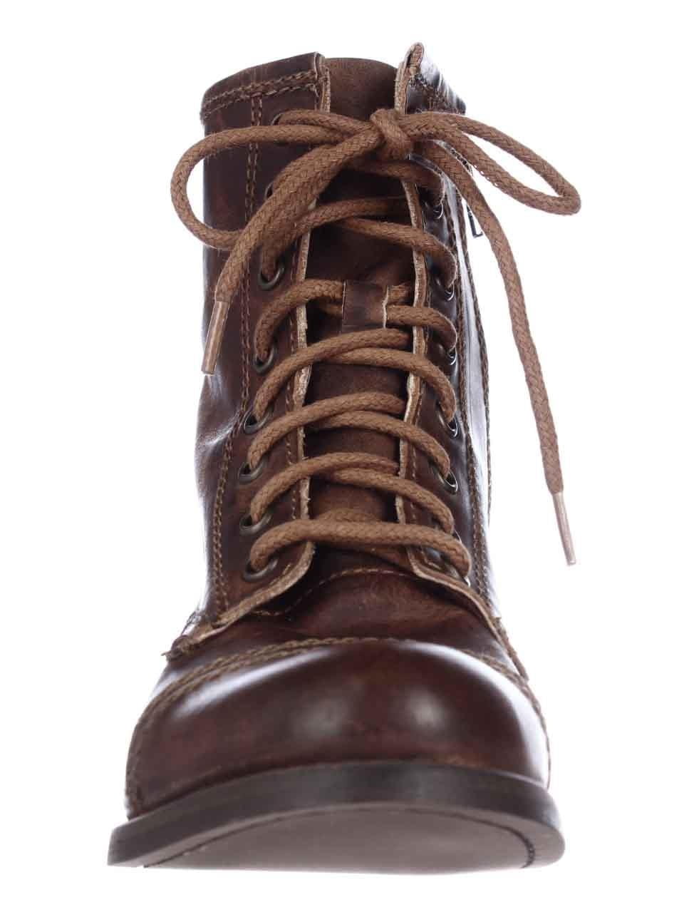 casual envío Ajustable Womens Steve Madden Charrie Combat Boots - Cognac - Walmart.com