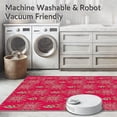 thumbnail image 5 of ODIKA 3'x5' Machine Washable Non-Slip Area Rug, Whimsical Peppermint Cane Interlocking Starburst Celebration High Traffic Rug with Pad, Red, 647856, 5 of 8