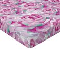 thumbnail image 4 of Ambesonne Delicate Roses Fitted Sheet, Art Aquarelle Floral, Full Size, Pale Lilac Magenta, 4 of 5