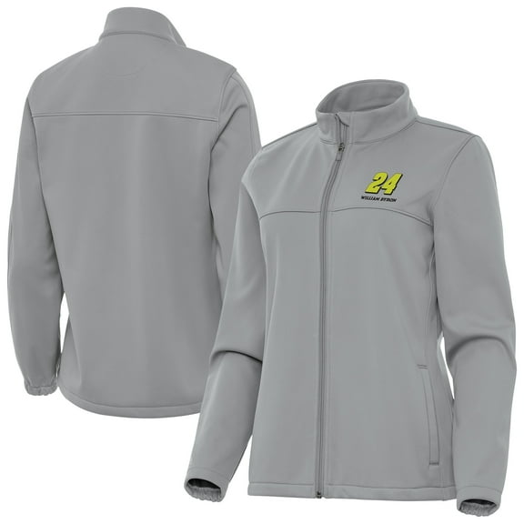 Women's Antigua Gray William Byron Links 2 Full-Zip Golf Jacket