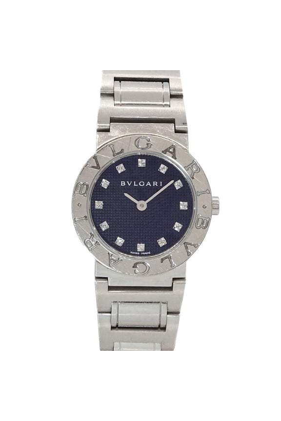 Pre-Owned BVLGARI BB26SS Women's Watch 12P Diamond Black Quartz