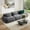 Gray, variant on Demi Bonn 3-Seat Premium Modular Sofa, Corduroy Fabric, Multi-Combination Design, Curved Armrests, Ergonomic Support, Anti-Slip & No Assembly, High-Resilience Sponge, for Living Room Bedroom, Blue
