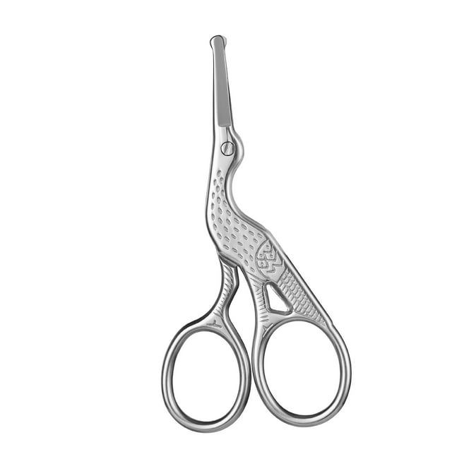 Rainbow Stork Eyebrow Scissors - 3.74in Stainless Steel Scissors for Hair, Eyelashes, Nose & Everyday Use