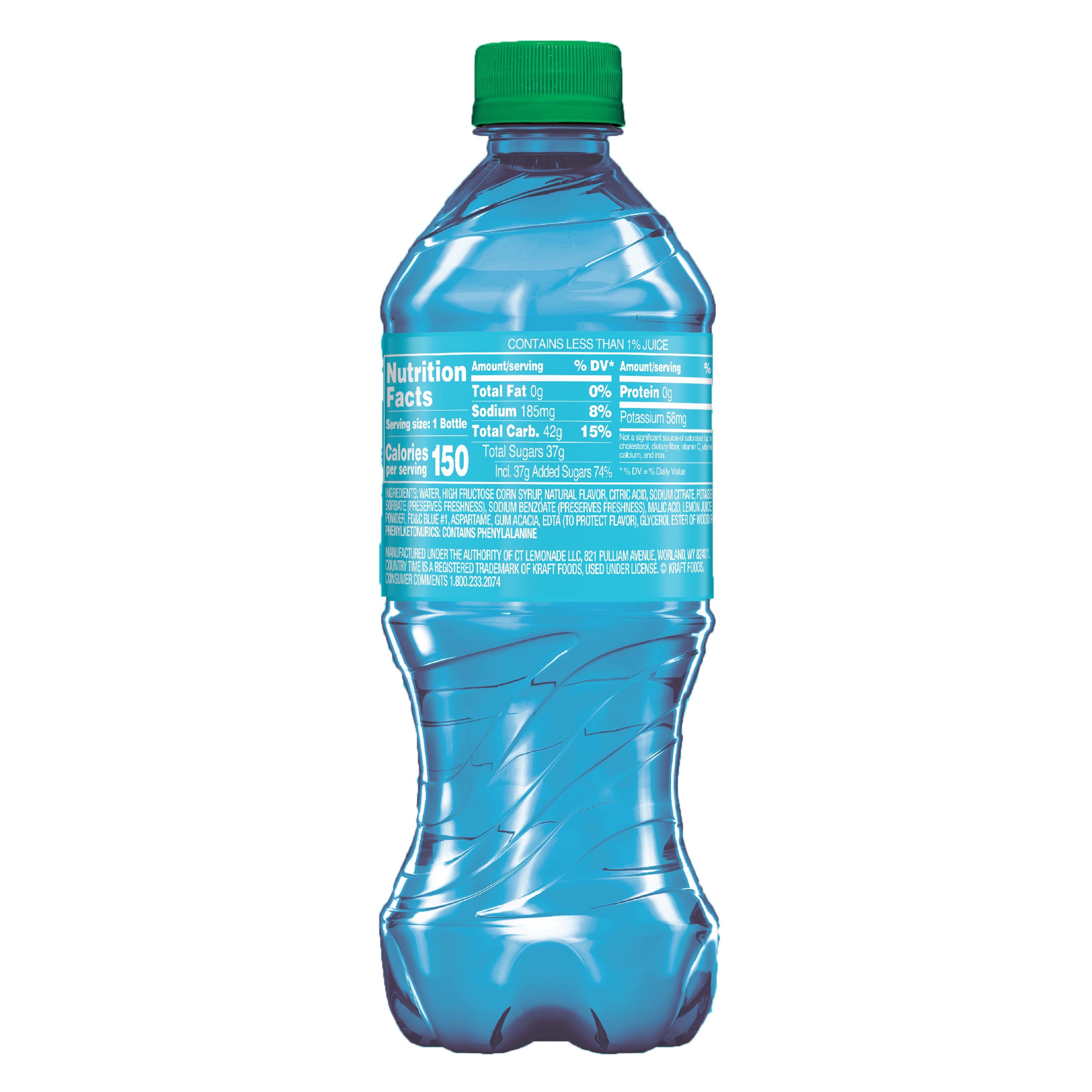 Country Time Blueberry Lemonade Juice, Liquids, 20 fl oz Shelf Stable