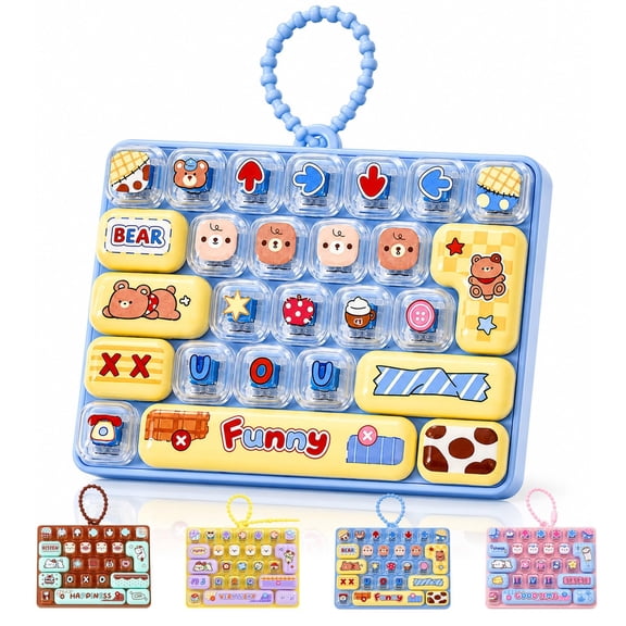 26-Key Keyboard Fidget Toy, Mechanical Clicky Tactile Keychain, Portable Stress Relief for Desk & Travel