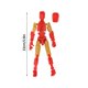 thumbnail image 3 of T13 Action Figure Robot, Titan 13 Action Figure,3D Printed Joint Movable Figure,Stikbot Toys with Weapon Accessories, Toys Not To Be Missed By Enthusiasts (Red), 3 of 3