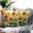thumbnail image 2 of Country Yellow Floral Outdoor Pillow Covers Pack of 2 Idyllic Sunflower Oil Painting Waterproof Throw Pillow Covers Decorative Cushion Cases for Patio Garden Tent Balcony Couch 26x26 inch, 2 of 8