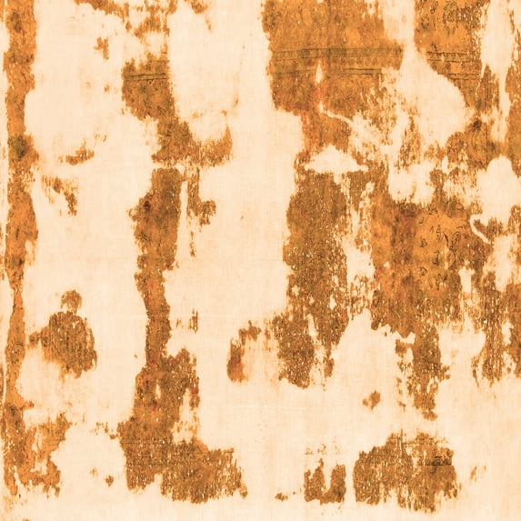 Ahgly Company Indoor Square Abstract Orange Modern Area Rugs, 7' Square