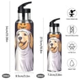 thumbnail image 2 of Yayeee 33oz Insulated Water Bottle Double Wall Stainless Steel with Flip Straw Lid, Yellow Halloween Dog, 2 of 7