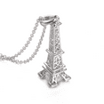 thumbnail image 2 of Yoursfs Unique Eiffel Tower Silver Pendant Necklace For Women White Zirconia Set in Platinum Plated Necklaces Paris Style Fashion Jewelry Birthday Valentine Gift, 2 of 8