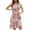 Red, variant on IROINNID Wedding Guest Dresses For Women Loose Short-Sleeved Round Neck Printed Pleated Dress