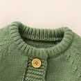 thumbnail image 3 of Hessimy Baby Boys Girls Sweater Fall Winter Long Sleeve Hooded Knitwear Button Down Loose Fitted Outwear Button Cardign Pullover Knit Outerwear (Green,0-3 Months), 3 of 9