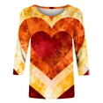 thumbnail image 6 of 2026 Valentines T Shirts for Women Ladies' Round-neck 3/4 Sleeve Loose Top Cute Heart Printed Outfits Romance Date Clothing Soft Casual Shirts, 6 of 6