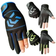 Opolski Unisex Breathable Anti-slip 3 Fingers Protective Gloves for Outdoor Fishing