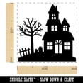 thumbnail image 2 of Haunted House Halloween Self-Inking Rubber Stamp Ink Stamper - Green Ink - Small 1 Inch, 2 of 7