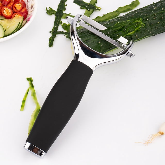 Pelador de frutas y verduras plateado + serrado oso de fresa Electrónica