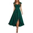 thumbnail image 5 of BRGZLK Womens Halloween Dress Gothic Sleeveless Smocked Ruffle Asymmetrical Hem Vintage Lace Up Tank Dresses Medieval Renaissance Festival Party Cosplay Costume Army Green L, 5 of 6