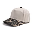thumbnail image 4 of Yigetop Vintage Canvas Snapback Hat Adjustable 2 Tone Cap for Men Women Leopard Print Contrast Trucker Baseball Cap Beige One Size, 4 of 6