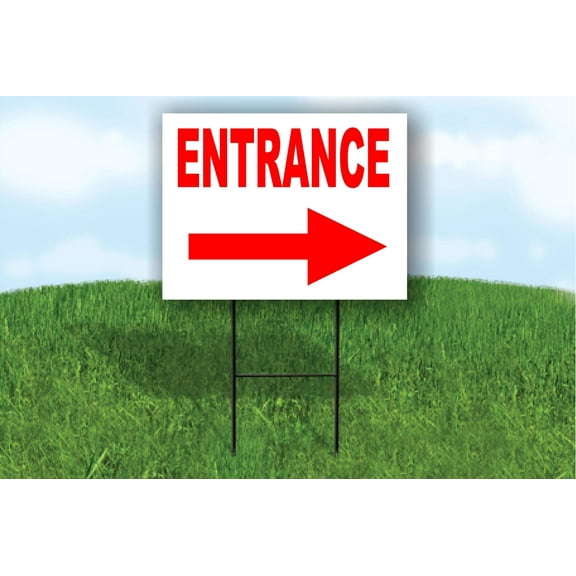 ENTRANCE RIGHT ARROW RED Yard Sign ROAD SIGN with stand