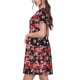 thumbnail image 2 of Disketp Rose Flowers para Vestido de Manga Corta para Mujeres, Vestidos de Verano para Mujeres, Casual y Holgado para la Playa, 2 of 6