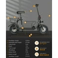 thumbnail image 4 of MIHOVER 19MPH Foldable 550W Electric Scooter with Seat for Adult, 12 inch Commuter E Scooter for Pets with Front & Back Basket & Dog Mat, Bigger Seat - up to 21 Miles, 4 of 15
