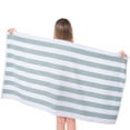 thumbnail image 4 of Toalla de playa suave americana, toalla de piscina de secado rápido de microfibra a rayas, toalla de baño absorbente suave de gran tamaño sin arena, verde salvia para adultos, 4 of 7