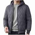 thumbnail image 3 of Windbreaker Jackets for Men Windproof Long Sleeve Hooded Solid Color Winter Casual Warm Windproof Jacket for Outdoor Travel Hiking, 3 of 10