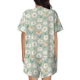 thumbnail image 6 of Daiia Daisies Flowers Pattern Womens Pajama Sets Short Sleeve Pajamas for Women Sets Soft Lounge Sets Casual Round Neck Sleepwear PJS-3X-Large, 6 of 7