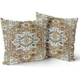 thumbnail image 2 of Black Grey Brown Pillow Covers 20x20 Set of 2 Rustic Vintage Ethnic Carpet Pattern Boho Design Geometric Floral Print Decorative Throw Pillows Fall Farmhouse Cushion Case Decor for Couch Sofa Bed, 2 of 6