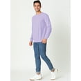 thumbnail image 4 of Sudadera de cuello redondo de color sólido de manga larga de ajuste regular básico informal para hombre Púrpura XL, 4 of 6