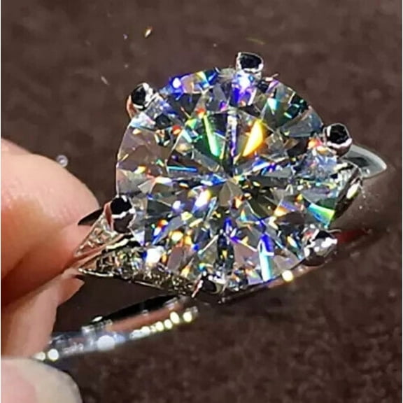 2.30Ct Round Cut Lab-Created Diamond Women's Solitaire Ring 14K White Gold Plated Silver