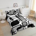 thumbnail image 4 of Erosebridal Abstract Sqare Comforter Sets Queen Size,Geometric Rectangle Bedding Queen Comforter Set,Stripes Room Decorative,Reversible,Breathable,3 Pieces, 4 of 8