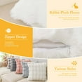 thumbnail image 2 of Eurhowing 2-Pack Bubble Faux Furry Throw Pillow Covers, 18x18 Inch Plush Shaggy Cushion Covers, Soft Fuzzy Fluffy Decorative Pillowcases for Couch Bed, White, 2 of 8