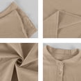 thumbnail image 4 of Men's Cotton Linen Henley Shirt 2026 Short Sleeve Button Down Shirts Solid Casual Summer Beach T-Shirts Complexion 5XL, 4 of 6