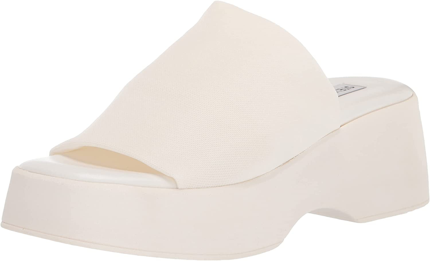 Steve Madden Womens Slinky30 Wedge Sandal 8 White - Walmart.com