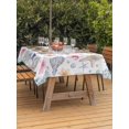 thumbnail image 3 of Outdoor Tablecloth with Umbrella Hole for Patio/Picnic/Party/Camping, Nautical Coastal Waterproof Table Cloth Rectangle Table Cover Washable, Summer Beach Shell Starfish Floral (60"x 102"), 3 of 8