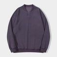 thumbnail image 2 of Mens Oversized V-Neck Sweatshirt Long Sleeve Solid Color Loose Sweaters Fashion Fall Casual Pullover Top for Men (Purple 2XL), 2 of 6