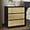Black and Wood, variant on RoyalCraft Wide Nightstand with 3 Drawers, Modern Chest of Drawers for Bedroom, Large End Table with Hidden Pull-Out System, Wooden Dresser for Living Room, Entryway, Beige