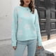 thumbnail image 5 of Suéter de cuello redondo para mujer, suéter holgado con flores, suéter de cuello redondo, blusa de manga larga de invierno, suéter para mujer, 5 of 7