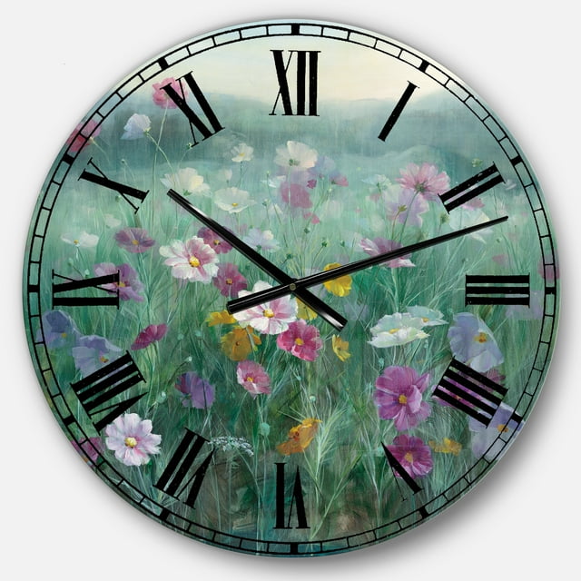 DesignArt Flower field Large Wall Clock